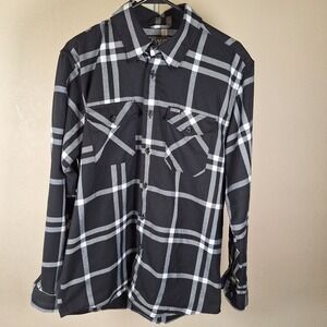 Dixxon Flannel Decade 10 Year Black Plaid Button Down Mens Medium